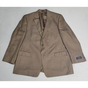 Turnbury Mens Blazer Wool Silk Blend 46R Brown Style S75ZT102